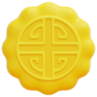 moon cake 3d render icon illustration png