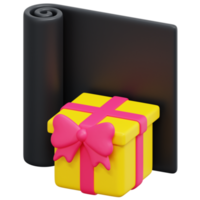 ilustración de icono de renderizado 3d de envoltura de regalo png