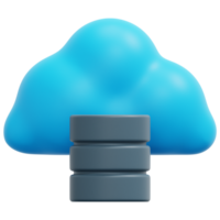 illustration de l'icône de rendu 3d de la base de données cloud png