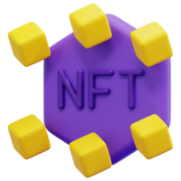 nft 3d framställa ikon illustration png