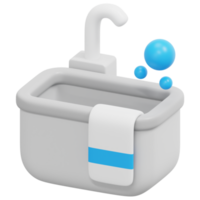 ilustración de icono de render 3d de bañera png