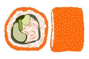 Rolls with cucumber. Vector isolated illustration.