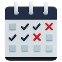 calendar 3d render icon illustration png