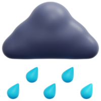 illustration de l'icône de rendu 3d de fortes pluies png
