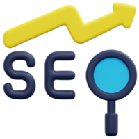 seo 3d render icon illustration png