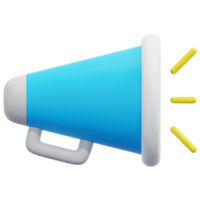 bullhorn 3d render icon illustration png