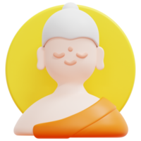 buddha 3d render icon illustration png