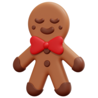 gingerbread 3d render icon illustration png