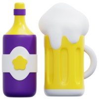 birra 3d rendere icona illustrazione png