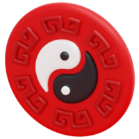 illustration d'icône de rendu 3d yin yang png