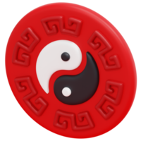 yin yang 3d render icon illustration png