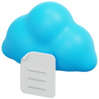 illustration de l'icône de rendu 3d de données cloud png