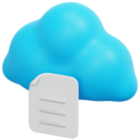 illustration de l'icône de rendu 3d de données cloud png