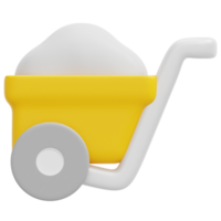 wheelbarrow 3d render icon illustration png