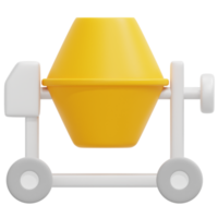 concrete mixer 3d render icon illustration png