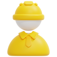 engineer 3d render icon illustration png