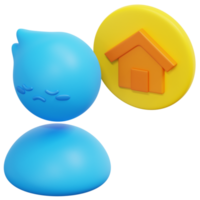 homesick 3d render icon illustration png