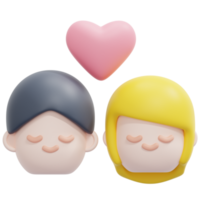 couple 3d render icon illustration png