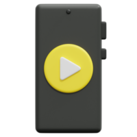 video player 3d render icon illustration png