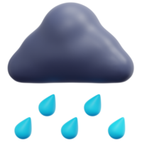 heavy rain 3d render icon illustration png