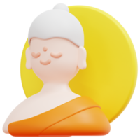 Budda 3d rendere icona illustrazione png