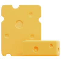 cheese 3d render icon illustration png