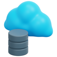 ilustración de icono de procesamiento 3d de base de datos en la nube png