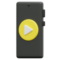 video player 3d render icon illustration png