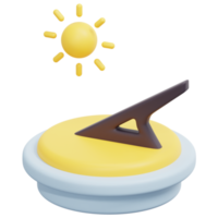 sundial 3d render icon illustration png