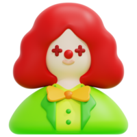 illustration d'icône de rendu 3d clown png