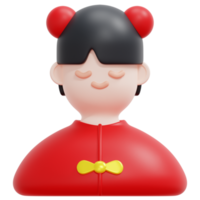 illustration d'icône de rendu 3d fille png