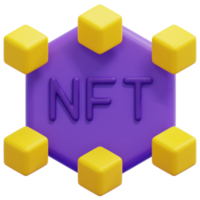 ilustración de icono de procesamiento 3d nft png