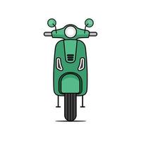 Vespa scooter front view in turquoise color vector