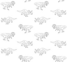 Vector seamless pattern of hand drawn dinosaur