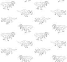 Vector seamless pattern of hand drawn dinosaur