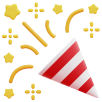 ilustração de ícone de renderização 3d de celebração png
