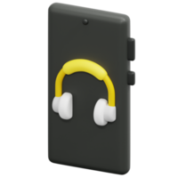 headphones 3d render icon illustration png