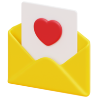 love 3d render icon illustration png