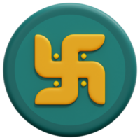 swastika 3d render icon illustration png