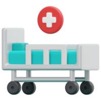 ilustração de ícone de renderização 3d de cama de hospital png