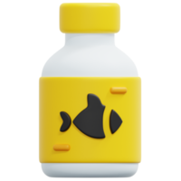 fish oil 3d render icon illustration png