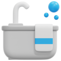 ilustración de icono de render 3d de bañera png