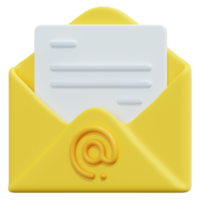ilustração de ícone de renderização 3d de e-mail marketing png