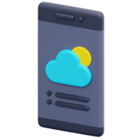 weather app 3d render icon illustration png