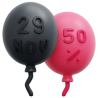 balloons 3d render icon illustration png