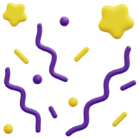 illustration de l'icône de rendu 3d de confettis png