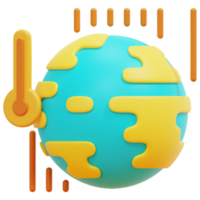 illustration de l'icône de rendu 3d du réchauffement climatique png