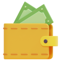 ilustração de ícone de renderização 3d de carteira png