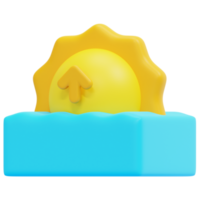 sunrise 3d render icon illustration png