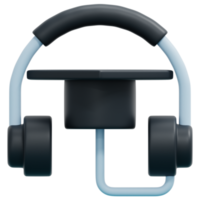 audio course 3d render icon illustration png